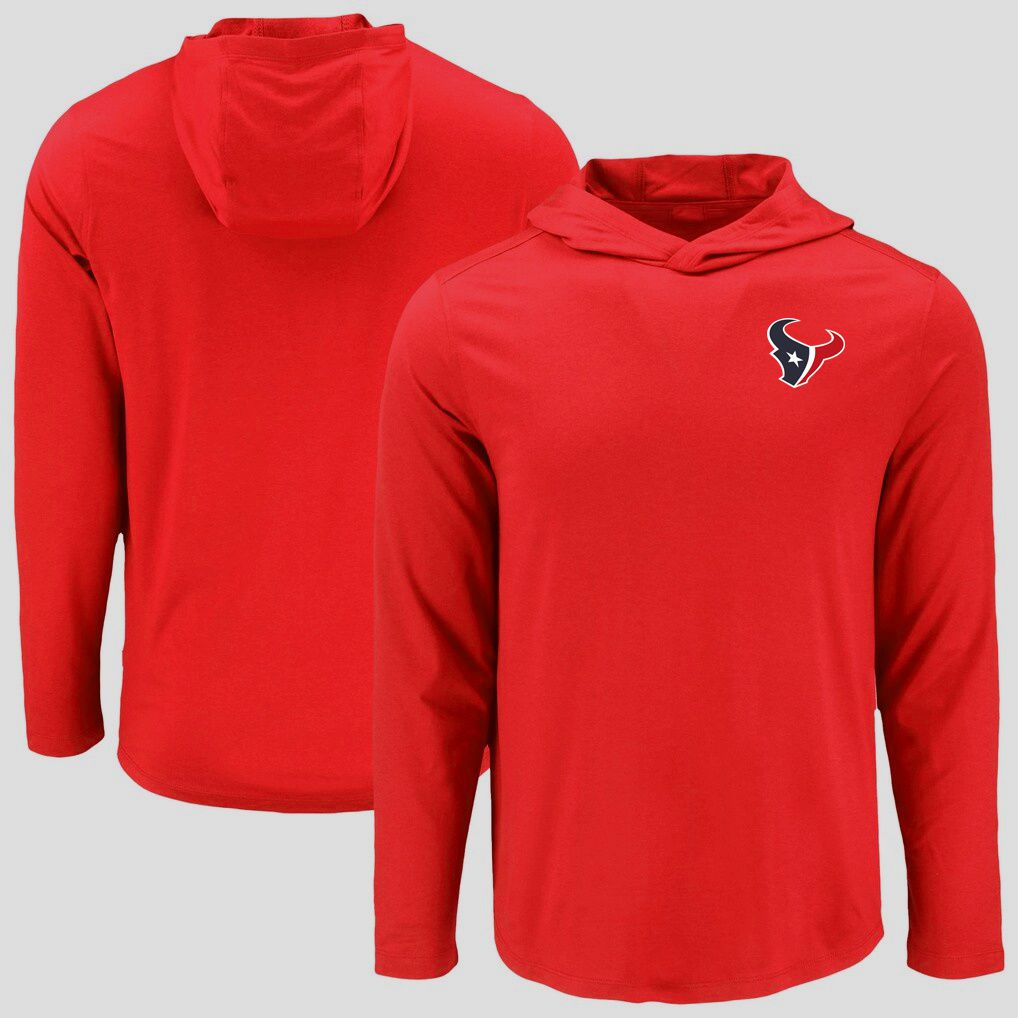 Men 2026 NFL Houston Texans Hooded long sleeved T-shirt red 06